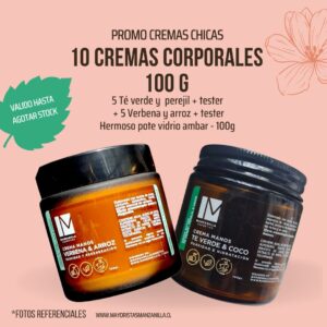 PROMO 10 CREMAS MANOS Y CUERPO CHICAS -100G