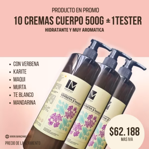 PACK CREMAS VERBENA Y TE BLANCO 500ML X 10 UNID
